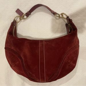Coach SOHO Suede Hobo Maroon purse